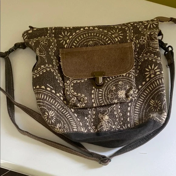 Myra Bag | Bags | Myra Bag Browncream Floral Cotton And  display picture 2